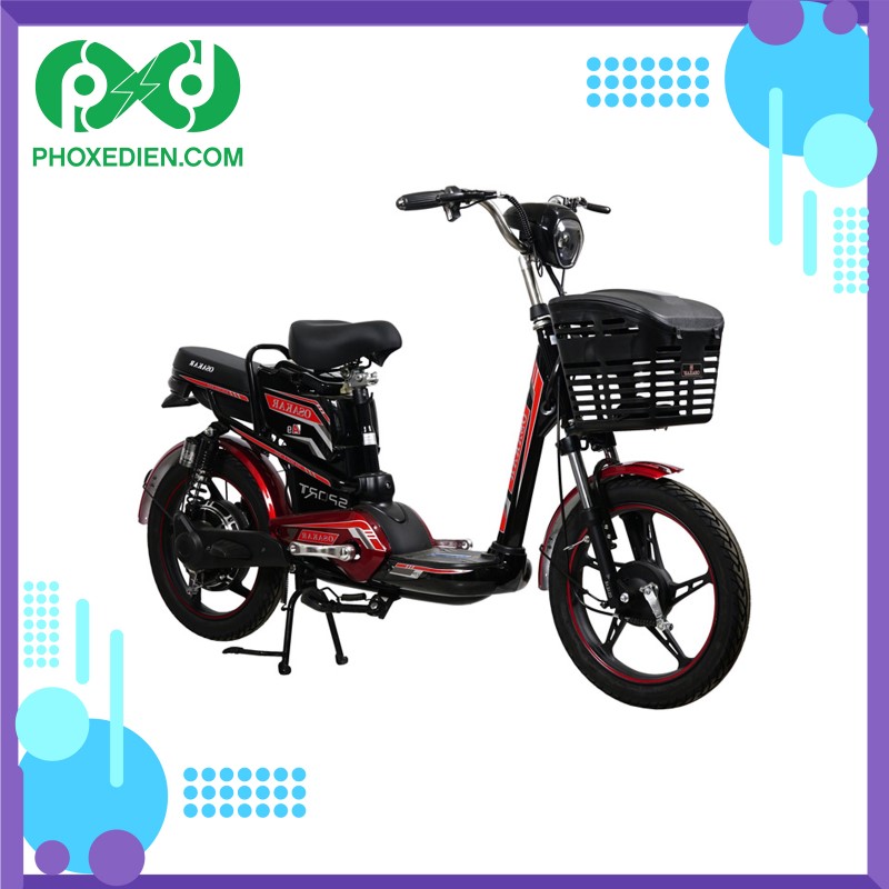 Động cơ 250W trang bị cho xe đạp điện Osakar A9 mạnh mẽ, thiết kế góc cạnh, cá tính, tốc độ di chuyển nhanh và hệ thống trợ lực linh hoạt.