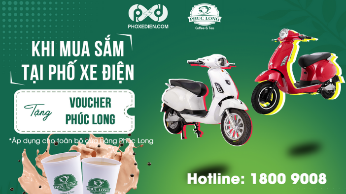 NHẬN NGAY VOUCHER PHÚC LONG KHI MUA SẮM TẠI PHỐ XE ĐIỆN