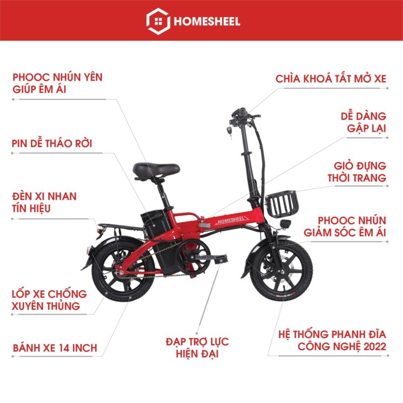 Xe đạp điện gấp Homesheel T5S - Chi tiết sản phẩm