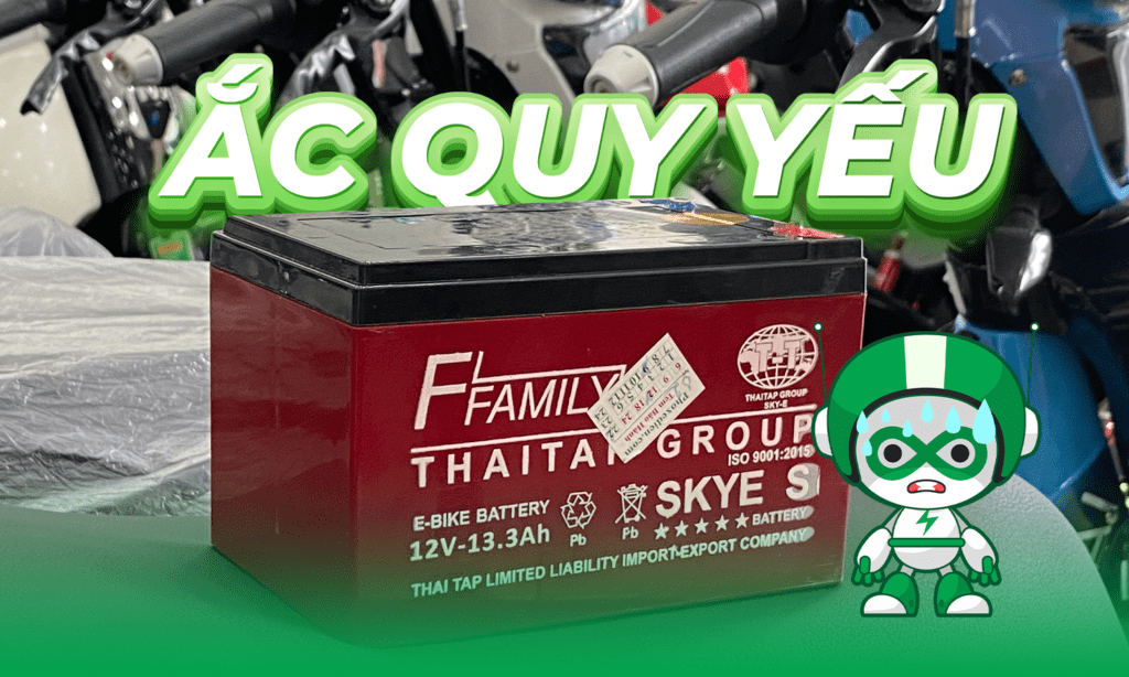 Những nguyên nhân gây ra sự cố cho xe điện 29 ắc quy yếu