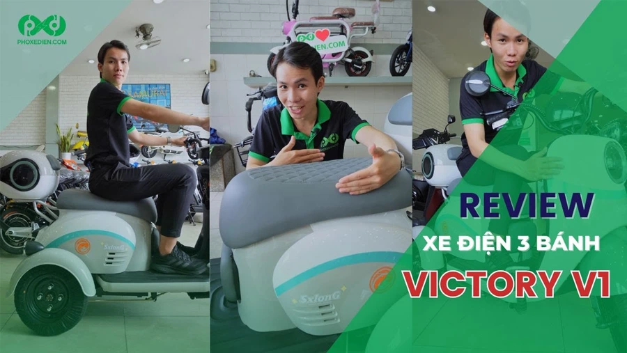 Top 6 thương hiệu Xe điện 3 bánh đi đầm, nhiều tính năng, dễ xài, pin khỏe. 6 video-danh-gia-xe-dien-ba-banh-Victory-V1-Sieu-Cute