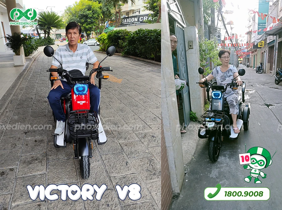 Top 8 tiêu chí chọn xe điện ba bánh uy tín chất lượng 1 VICTORY-V8-khach-mua-hang-feedback-phoxedien