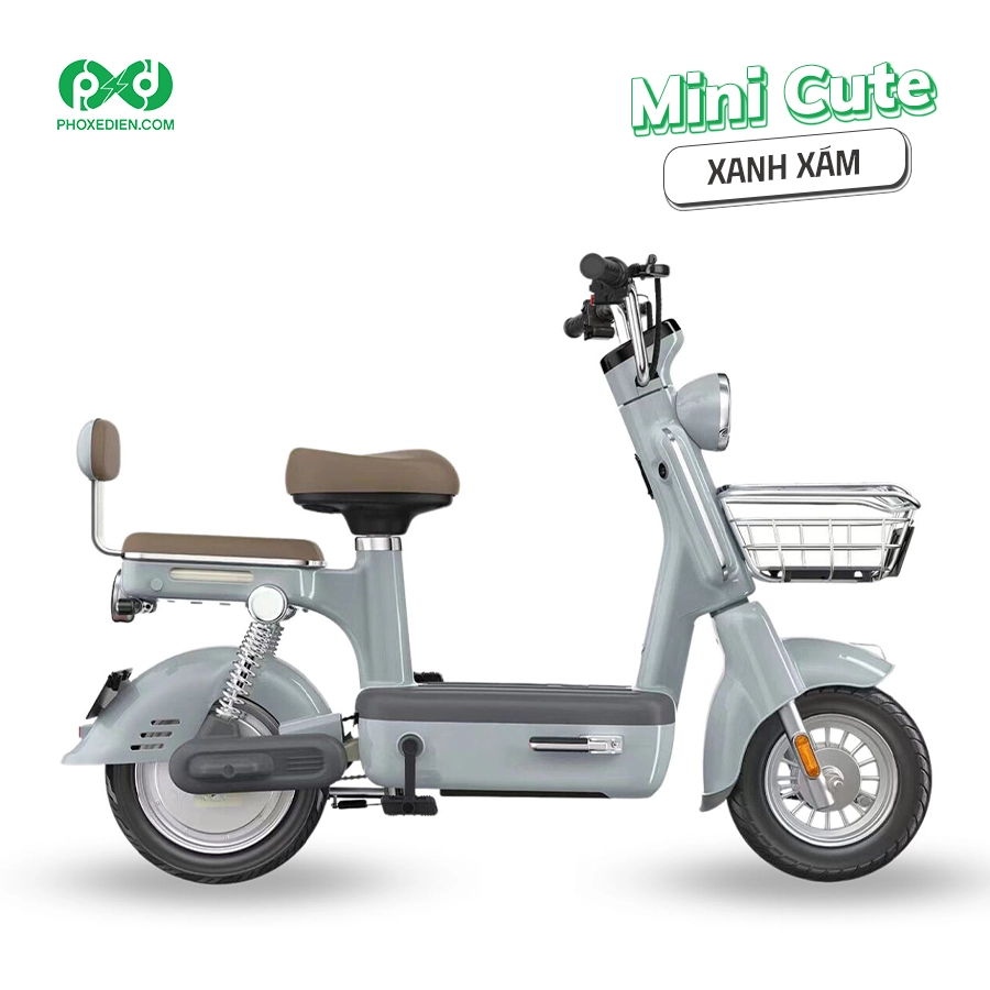 Xe đạp điện Mini Cute 7 Mini-cute-xanh-xam-phoxedien