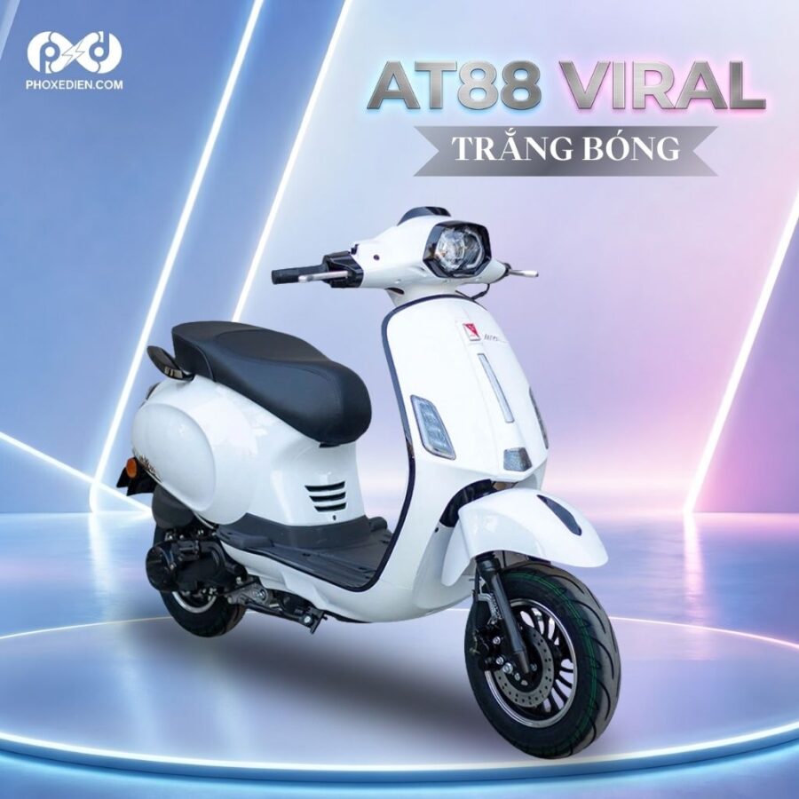 Xe tay ga 50cc Victoria AT88 Viral 10 Xe tay ga 50cc Victoria AT88 Viral trắng bóng