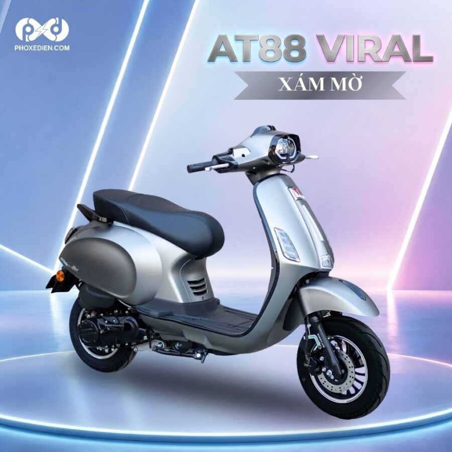 Xe tay ga 50cc Victoria AT88 Viral 7 Xe tay ga 50cc Victoria AT88 Viral xám mờ