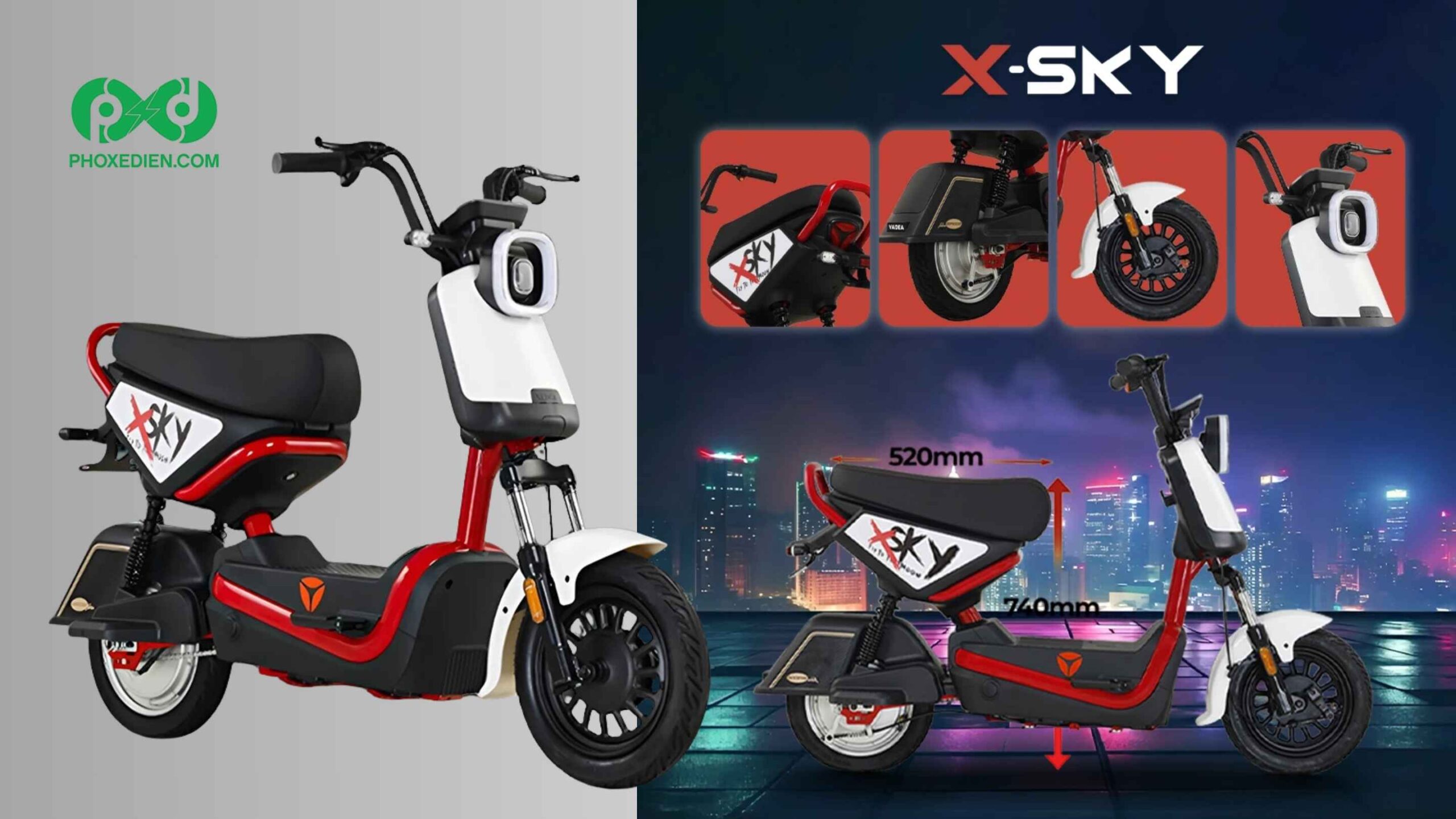 Top 5 mẫu xe máy điện dưới 15 triệu hiện đại đáng chú ý 3 Xe điện Yadea X-Sky