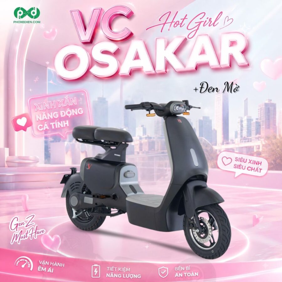 Xe điện VC Osakar - Hot Girl Style đen mờ
