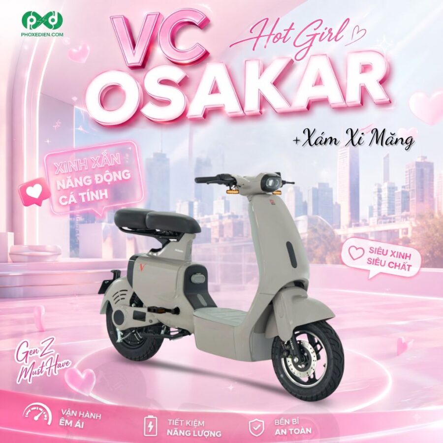 Xe điện VC Osakar - Hot Girl Style xám xi măng