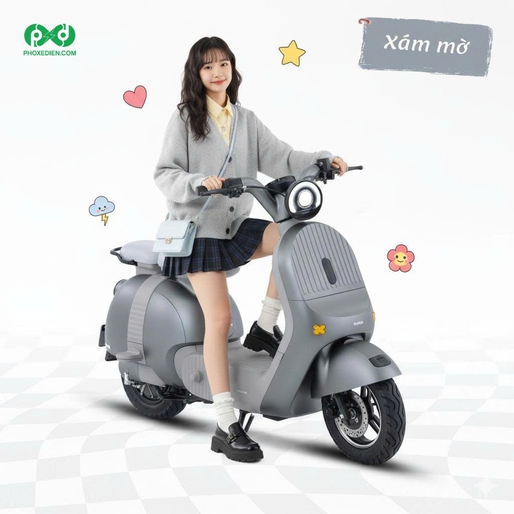 Xe điện Osakar Momo ( ưu đãi trong tháng ) 1 Xe điện Osakar Momo - Xám mờ