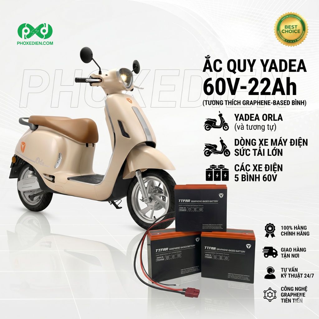 Ac quy YADEA 60V 22Ah phu hop voi nhung dong xe nao