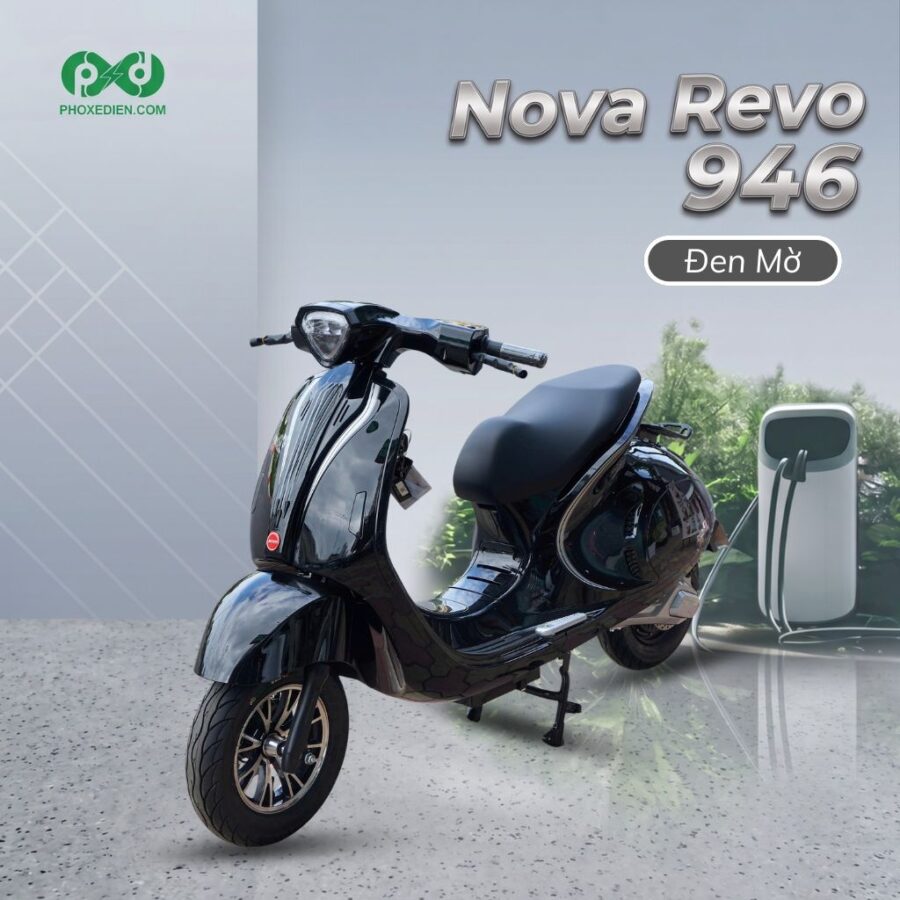 Xe máy điện Daelim Nova Revo 946 6 Xe máy điện Nova Revo 946 đen mờ
