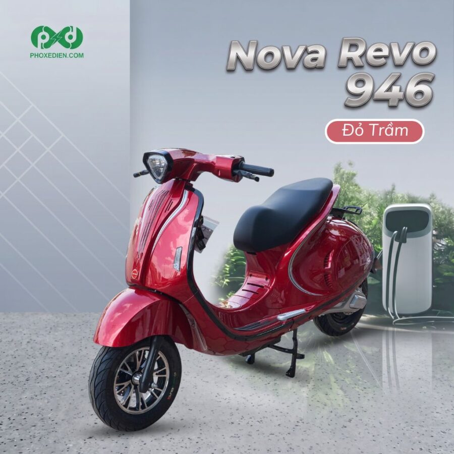 Xe máy điện Daelim Nova Revo 946 5 Xe máy điện Nova Revo 946 đỏ trầm