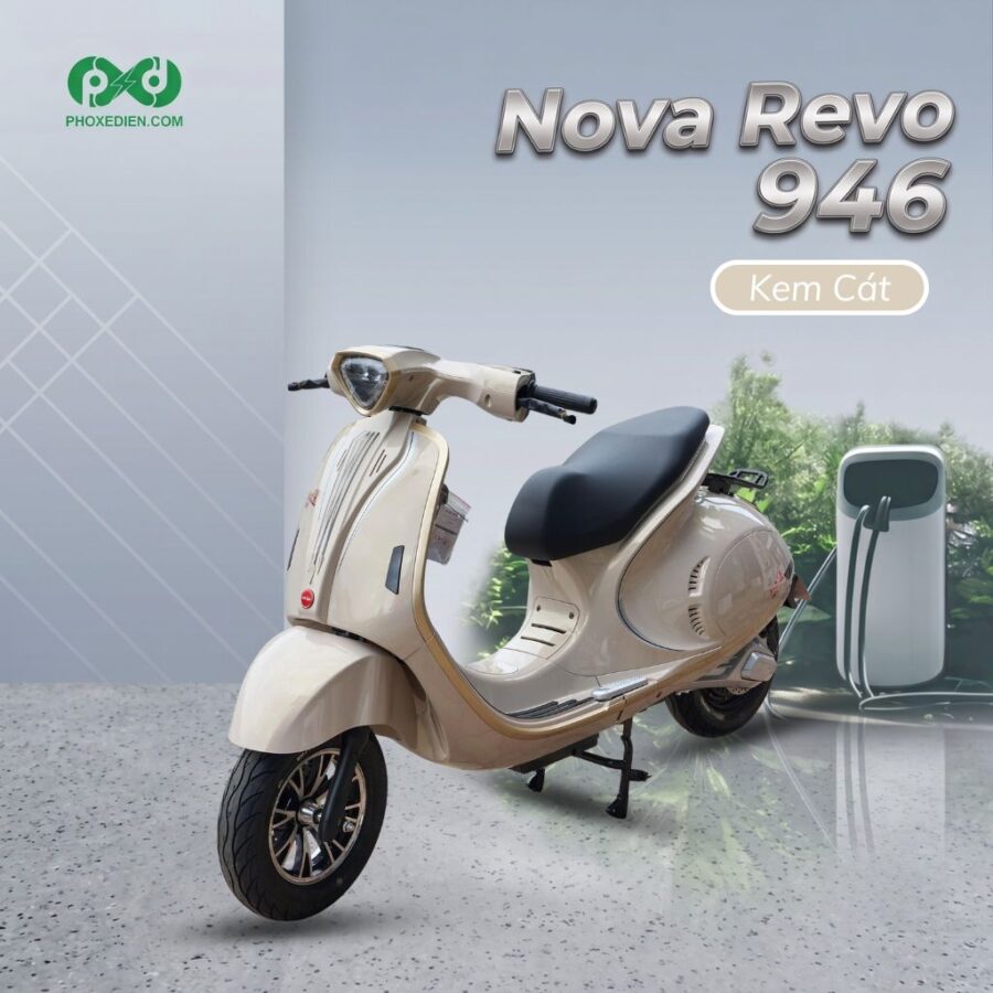 Xe máy điện Daelim Nova Revo 946 4 Xe máy điện Nova Revo 946 kem cát
