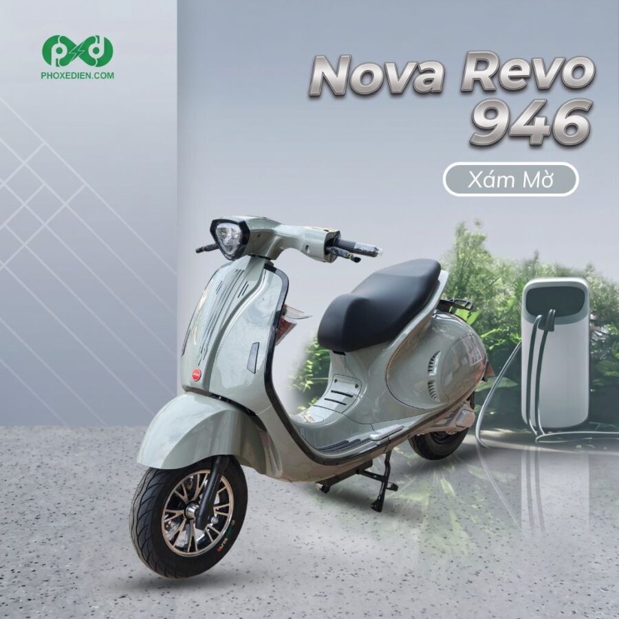Xe máy điện Daelim Nova Revo 946 3 Xe máy điện Nova Revo 946 xám mờ